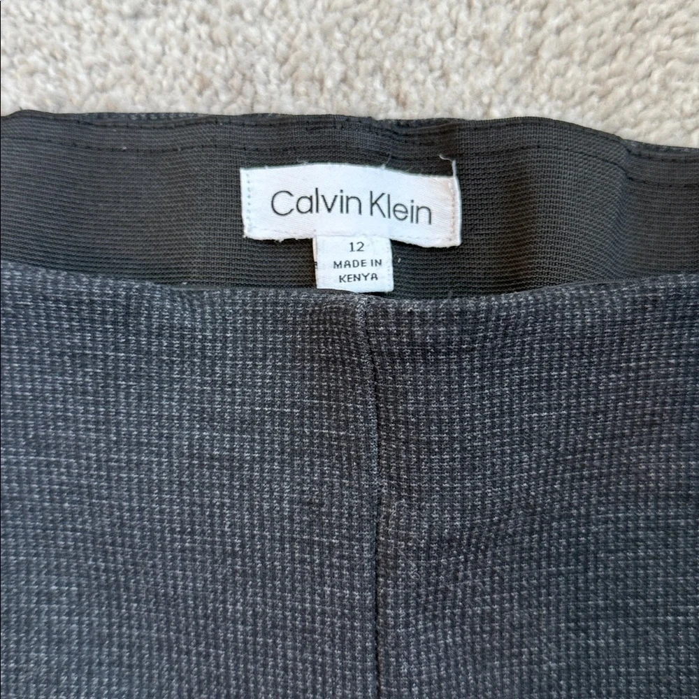 Calvin Klein Charcoal Textured Pull On Trousers Size 12